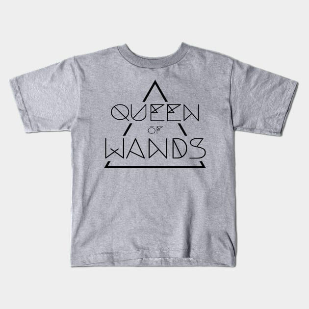 Queen of Wands Tarot Card Gift, Tarot Court Card Art, Esoteric Fire Energy Kids T-Shirt by glintintheeye